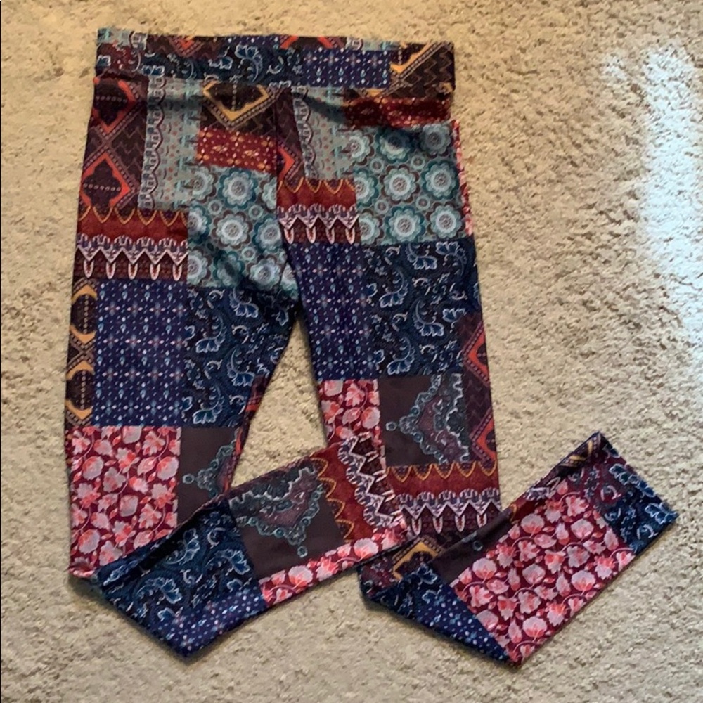 patch work patterned leggings